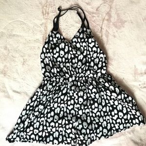 Mustard Seed black and white cheetah romper